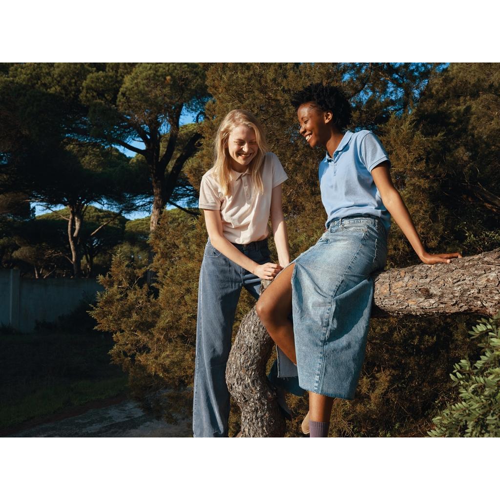 Iqoniq Yosemite women recycled cotton pique polo sky blue M