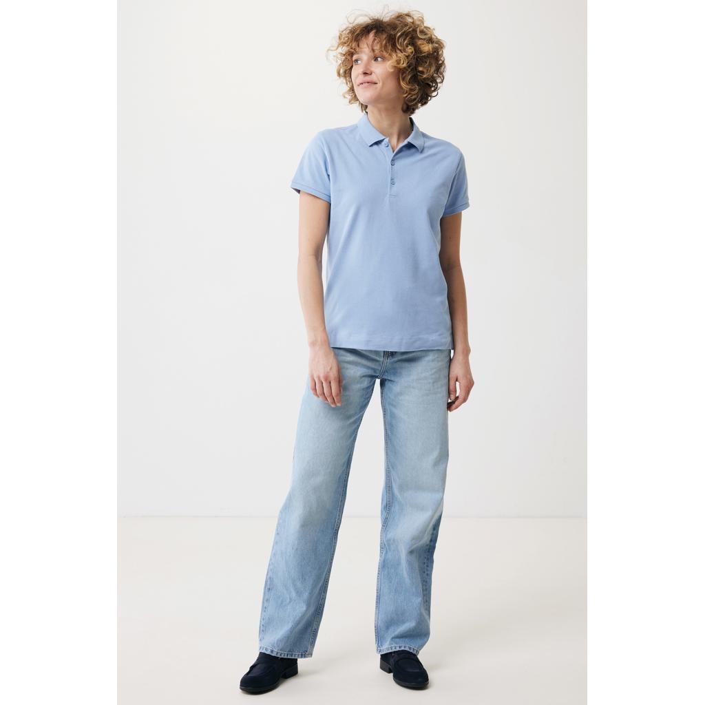 Iqoniq Yosemite women recycled cotton pique polo sky blue XXL