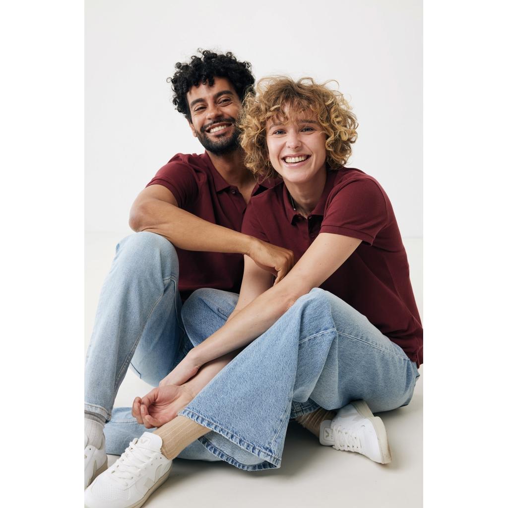 Iqoniq Yosemite women recycled cotton pique polo burgundy S
