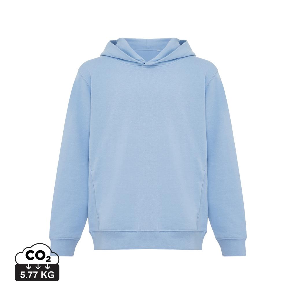 Iqoniq Yengo kids recycled cotton hoodie with sidepockets sky blue
