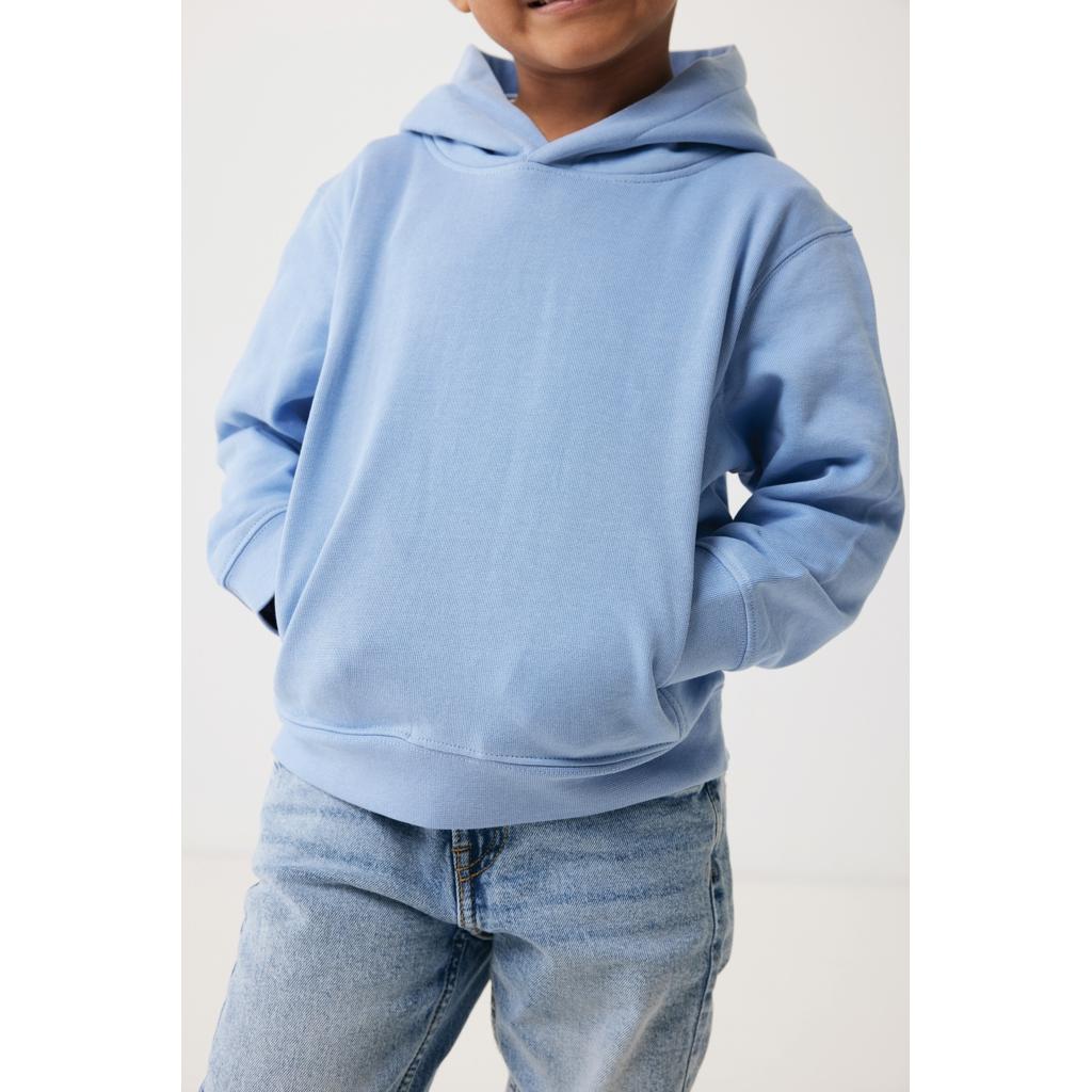 Iqoniq Yengo kids recycled cotton hoodie with sidepockets sky blue 7 - 8 ani