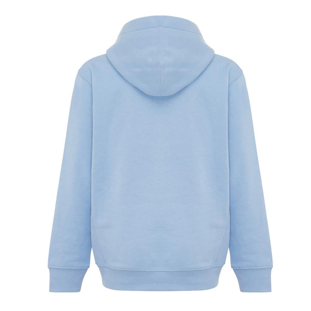 Iqoniq Yengo kids recycled cotton hoodie with sidepockets sky blue 5 - 6 ani