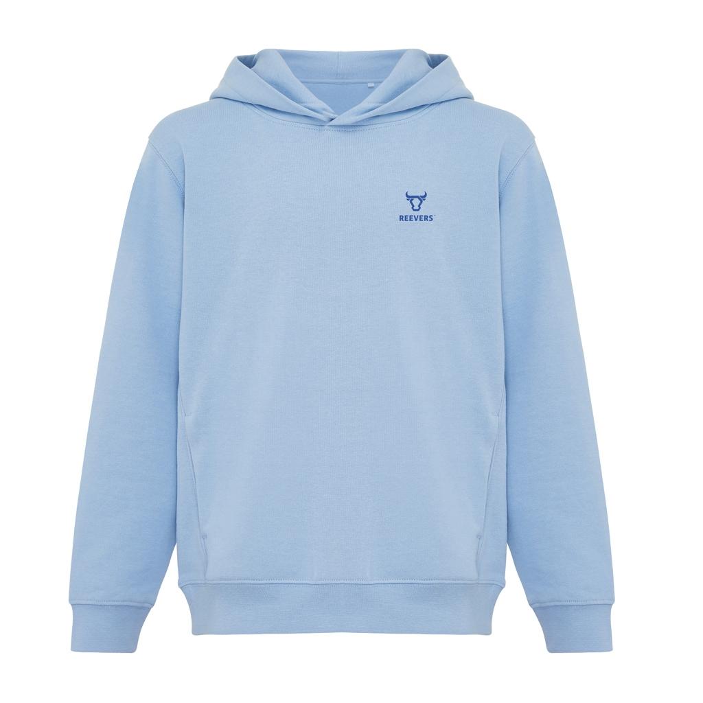 Iqoniq Yengo kids recycled cotton hoodie with sidepockets sky blue 5 - 6 ani