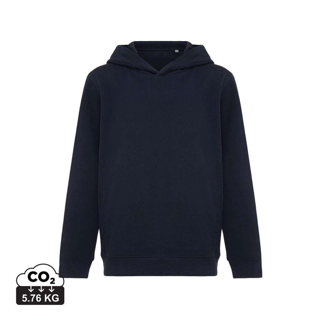 Iqoniq Yengo kids recycled cotton hoodie with sidepockets navy 13 - 14 ani