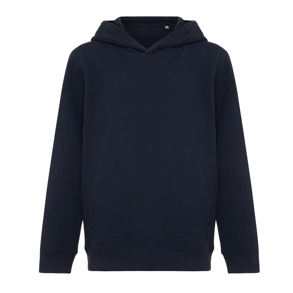 Iqoniq Yengo kids recycled cotton hoodie with sidepockets navy 7 - 8 ani