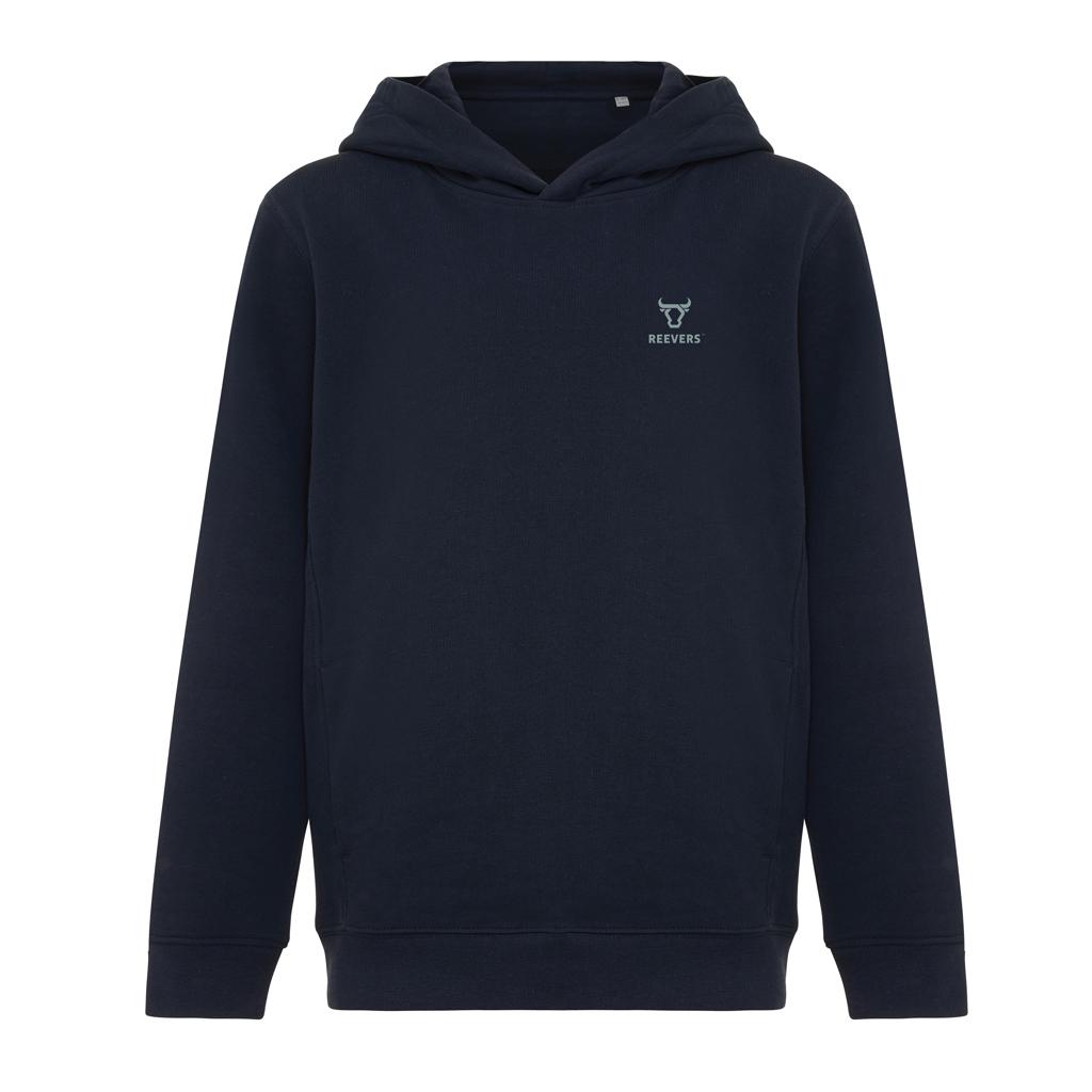 Iqoniq Yengo kids recycled cotton hoodie with sidepockets navy 7 - 8 ani