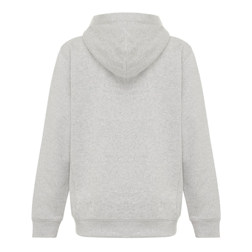 Iqoniq Yengo kids recycled cotton hoodie with sidepockets light heather grey 7 - 8 ani