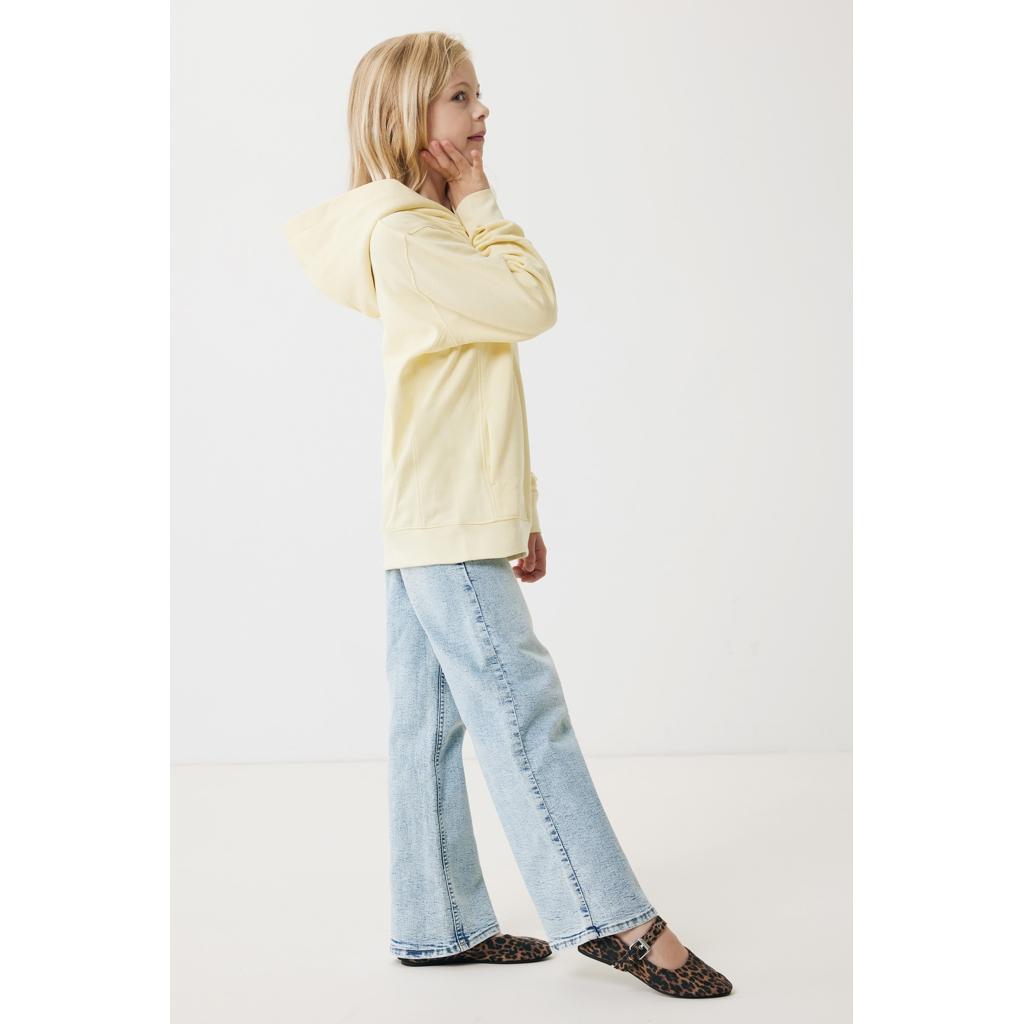 Iqoniq Yengo kids recycled cotton hoodie with sidepockets cream yellow 11 - 12 ani