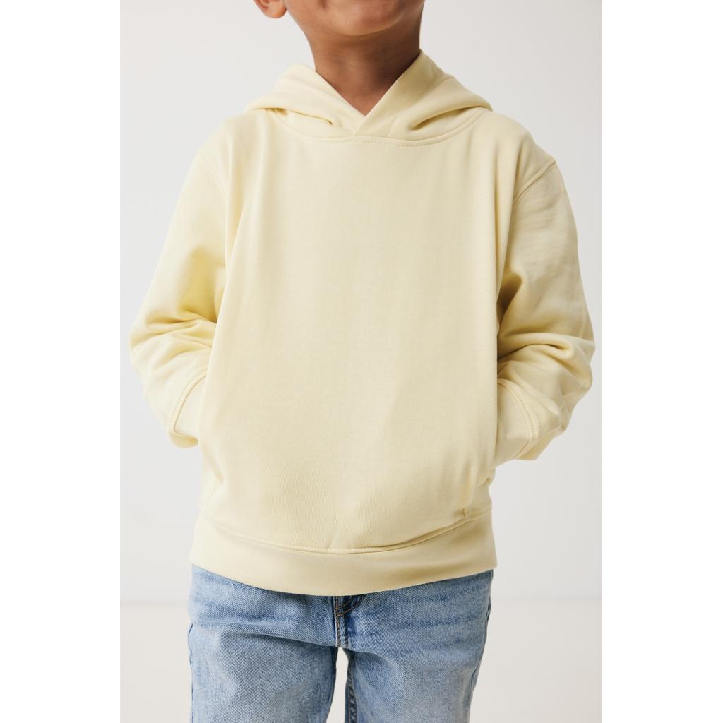 Iqoniq Yengo kids recycled cotton hoodie with sidepockets cream yellow 11 - 12 ani