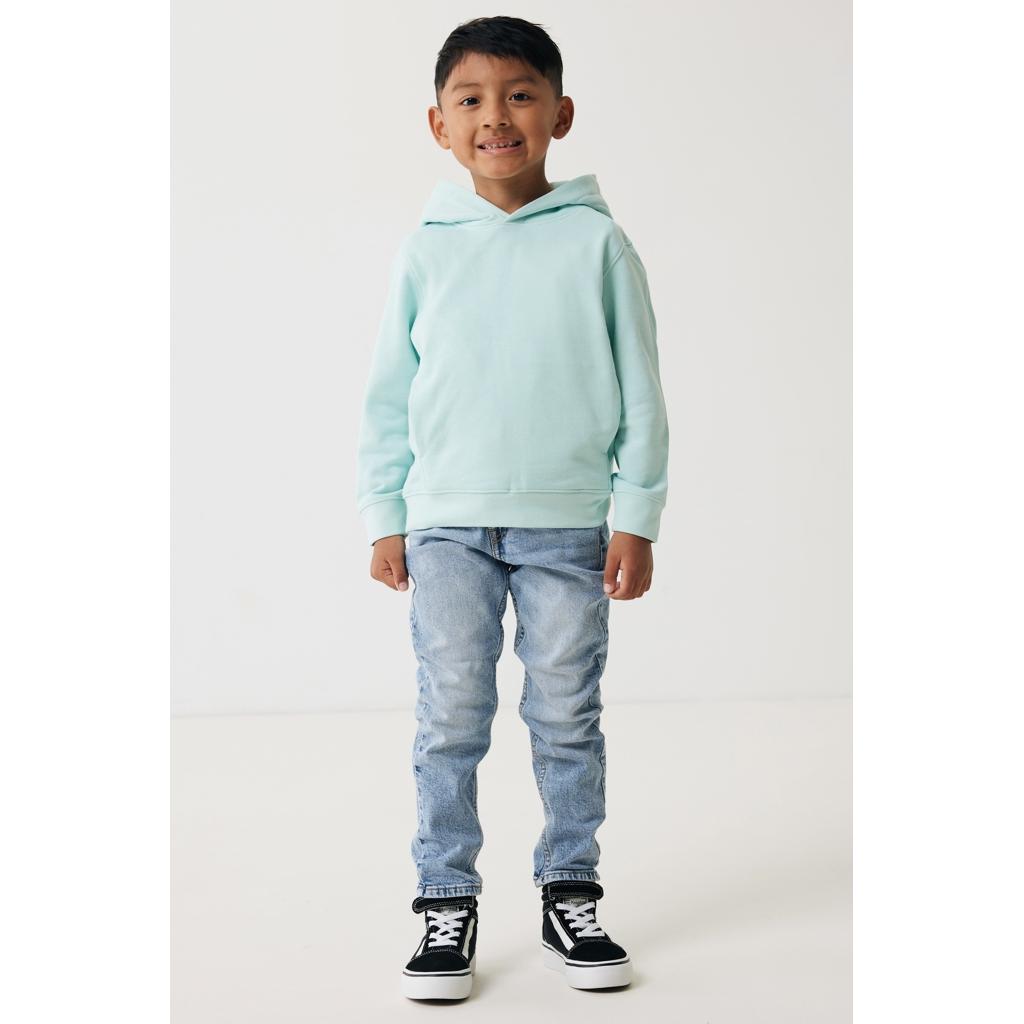 Iqoniq Yengo kids recycled cotton hoodie with sidepockets crushed mint 5 - 6 ani
