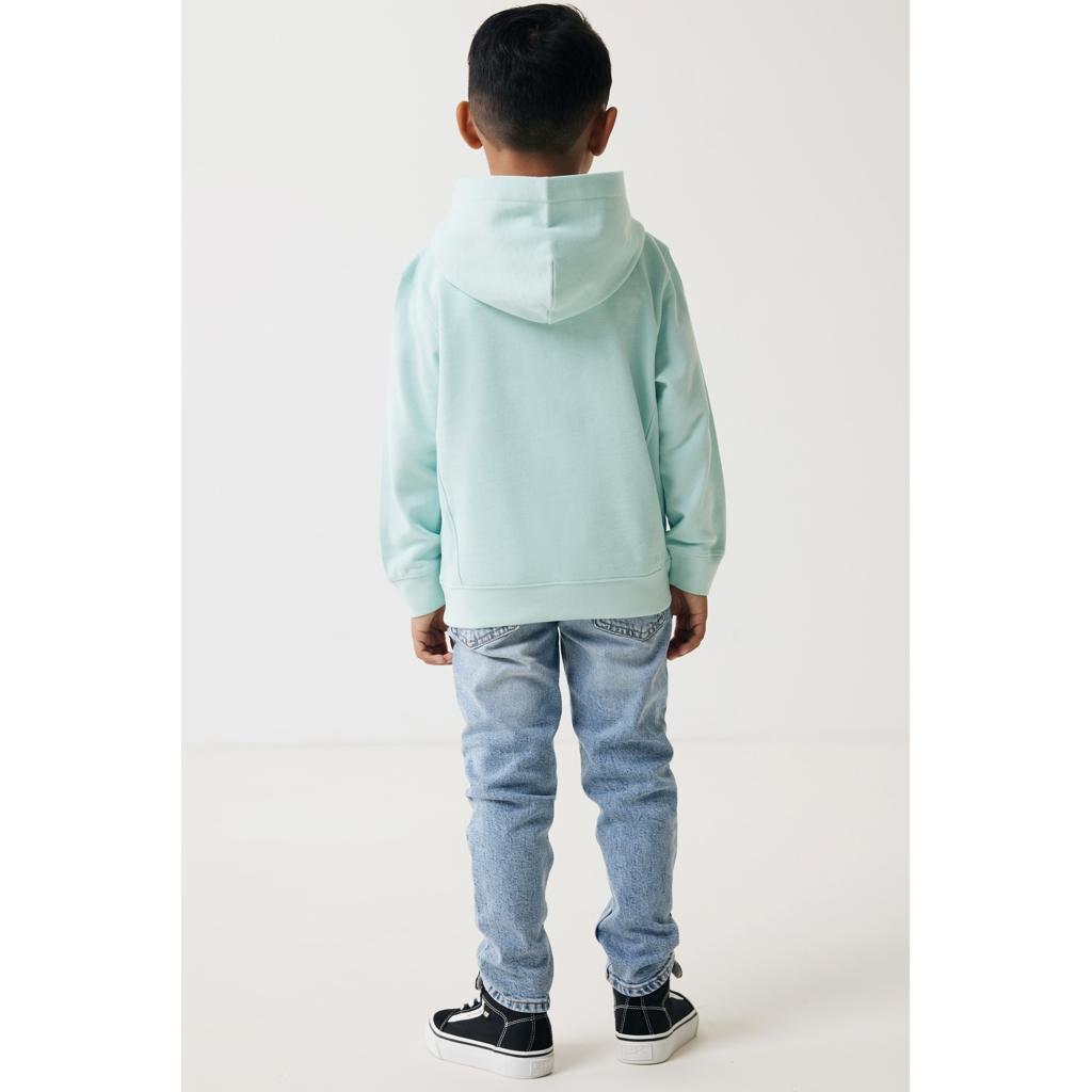 Iqoniq Yengo kids recycled cotton hoodie with sidepockets crushed mint 5 - 6 ani