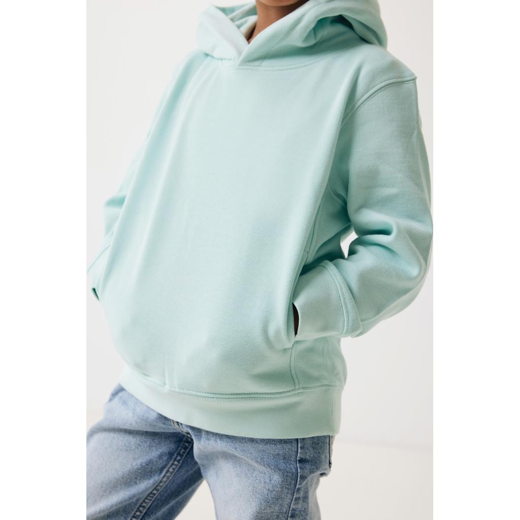 Iqoniq Yengo kids recycled cotton hoodie with sidepockets crushed mint 5 - 6 ani