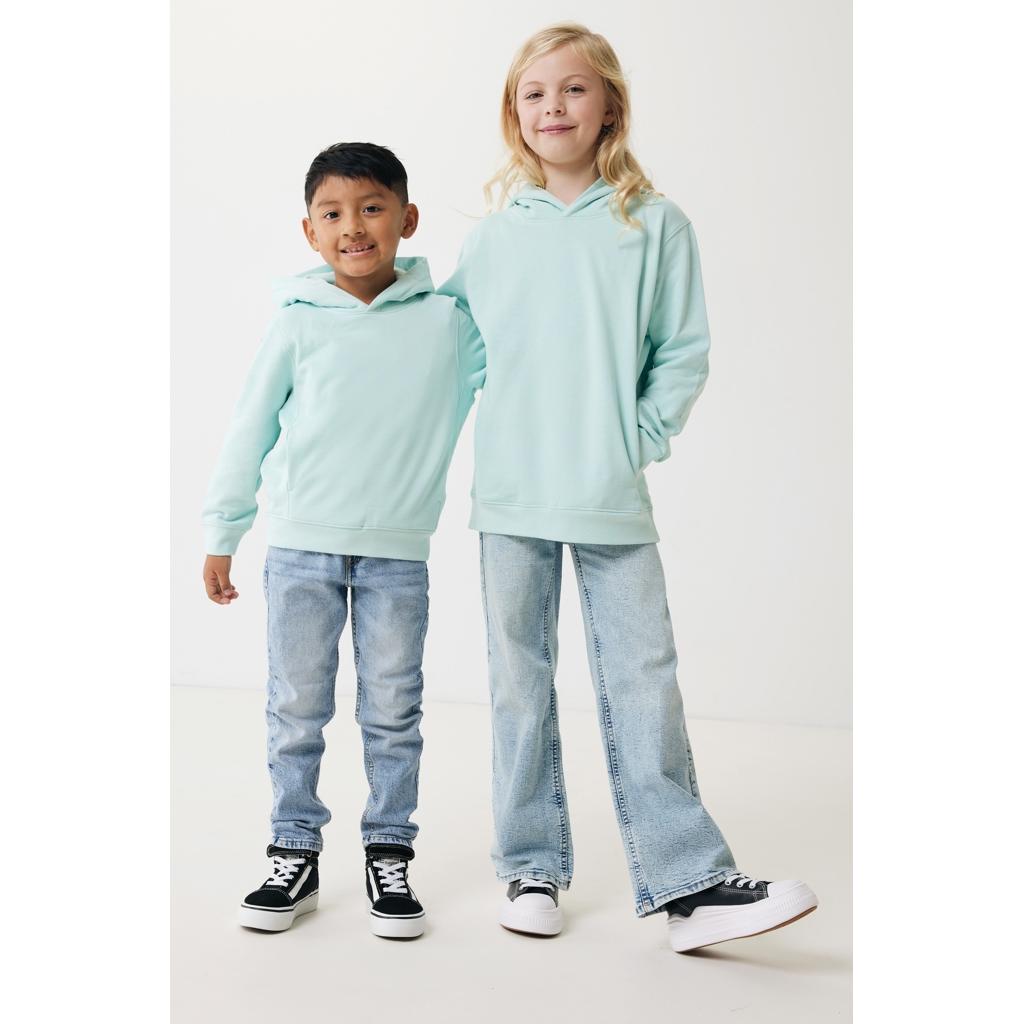 Iqoniq Yengo kids recycled cotton hoodie with sidepockets crushed mint 5 - 6 ani