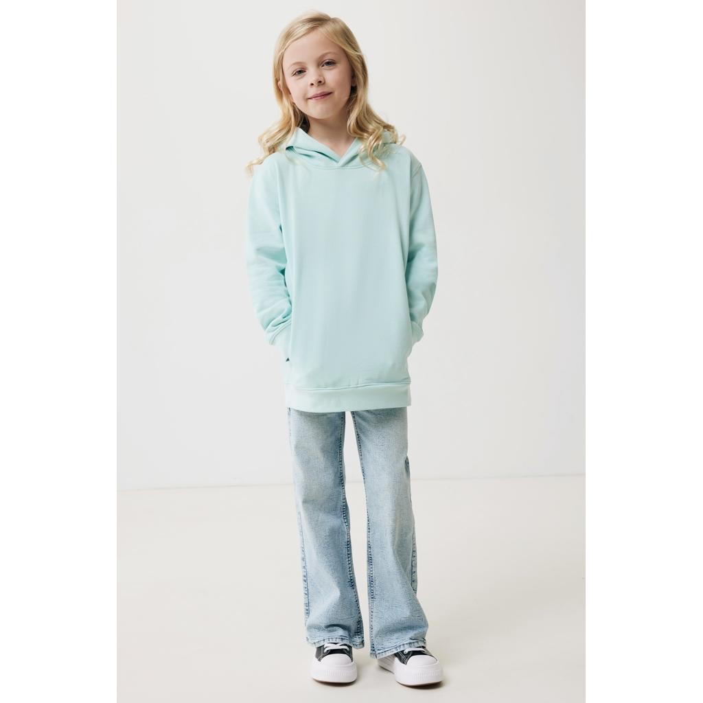 Iqoniq Yengo kids recycled cotton hoodie with sidepockets crushed mint 5 - 6 ani