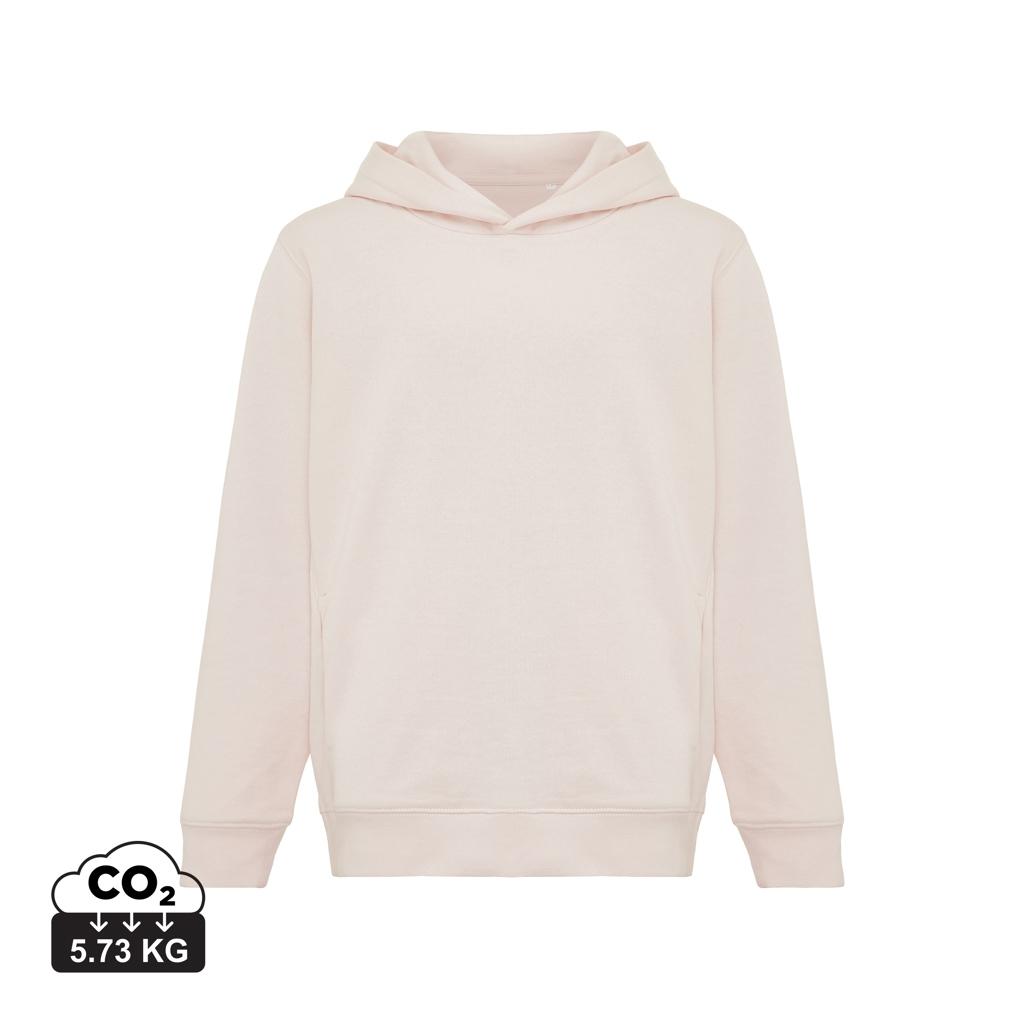 Iqoniq Yengo kids recycled cotton hoodie with sidepockets cloud pink