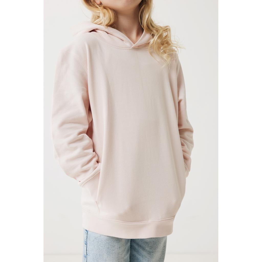 Iqoniq Yengo kids recycled cotton hoodie with sidepockets cloud pink 5 - 6 ani