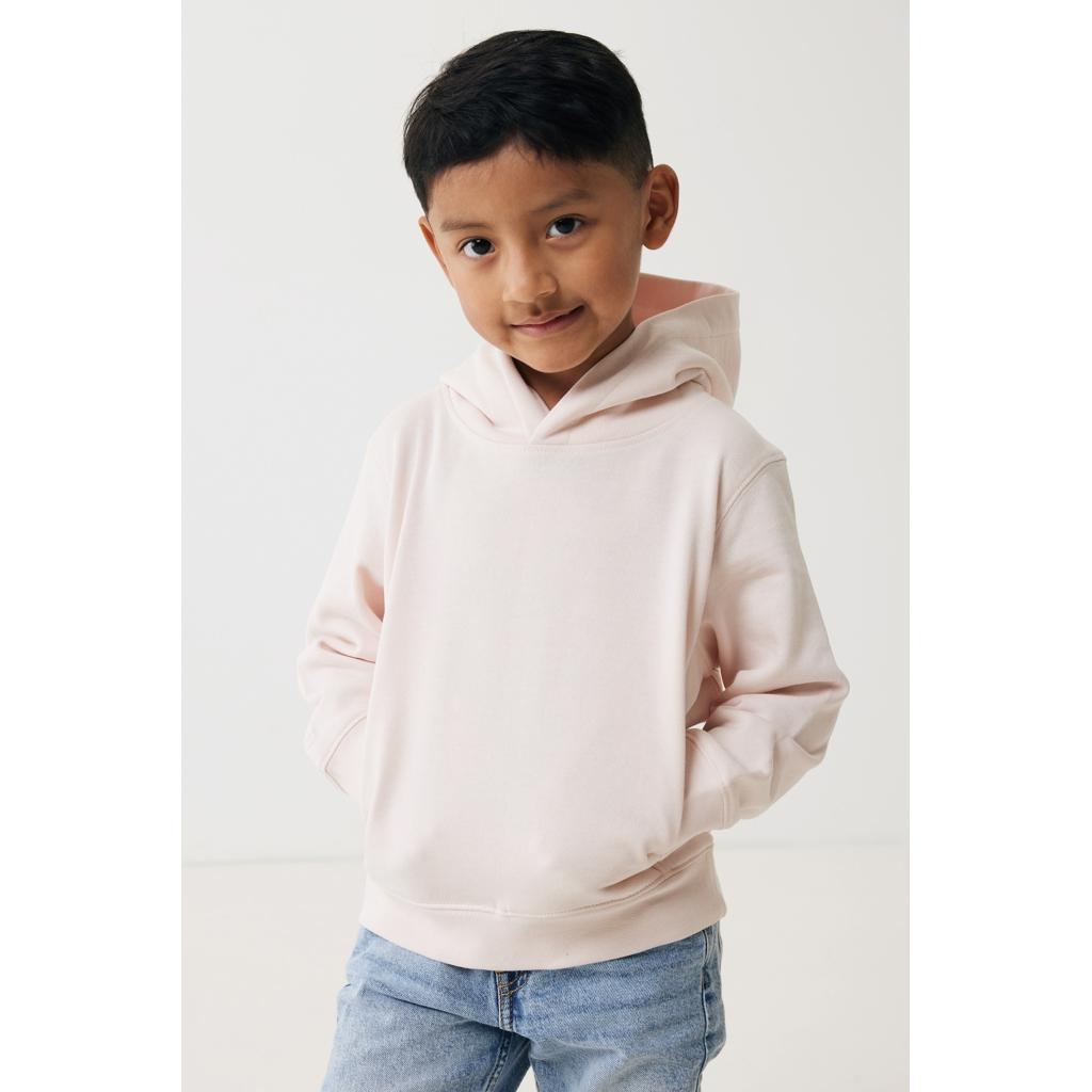 Iqoniq Yengo kids recycled cotton hoodie with sidepockets cloud pink 5 - 6 ani