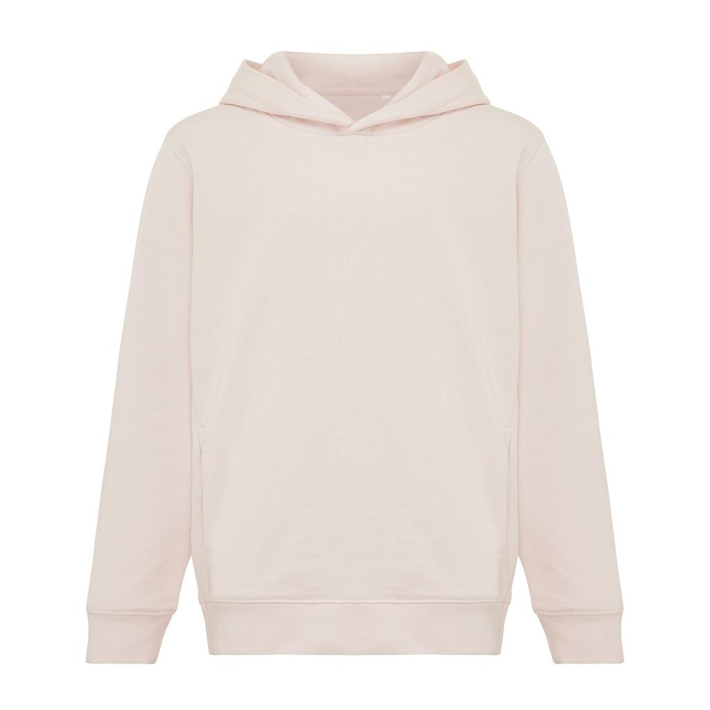 Iqoniq Yengo kids recycled cotton hoodie with sidepockets cloud pink 5 - 6 ani