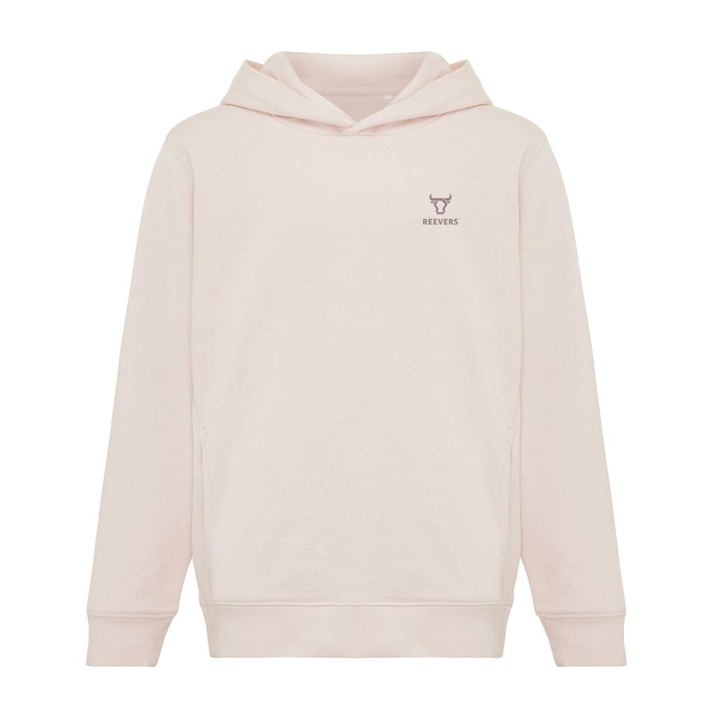 Iqoniq Yengo kids recycled cotton hoodie with sidepockets cloud pink 5 - 6 ani