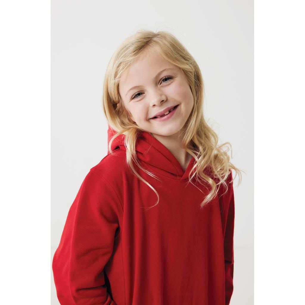 Iqoniq Yengo kids recycled cotton hoodie with sidepockets red 13 - 14 ani