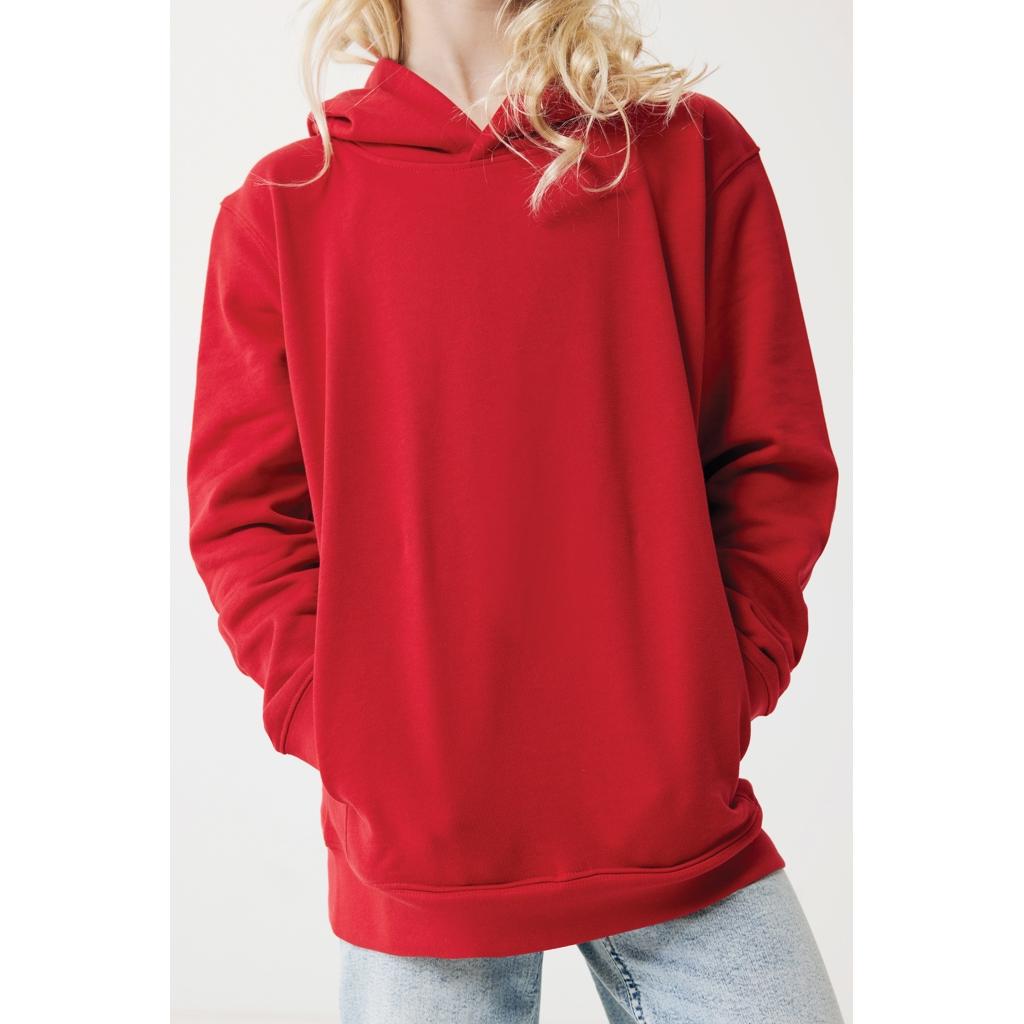 Iqoniq Yengo kids recycled cotton hoodie with sidepockets red 13 - 14 ani