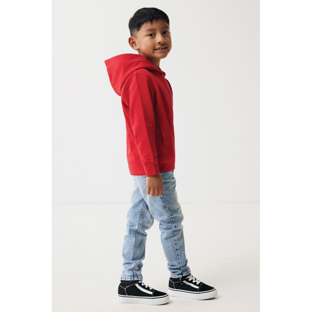 Iqoniq Yengo kids recycled cotton hoodie with sidepockets red 13 - 14 ani