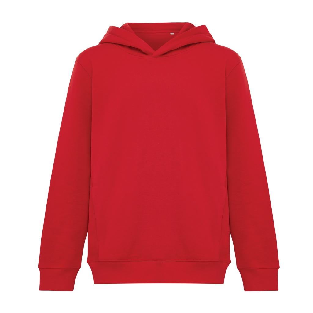 Iqoniq Yengo kids recycled cotton hoodie with sidepockets red 13 - 14 ani