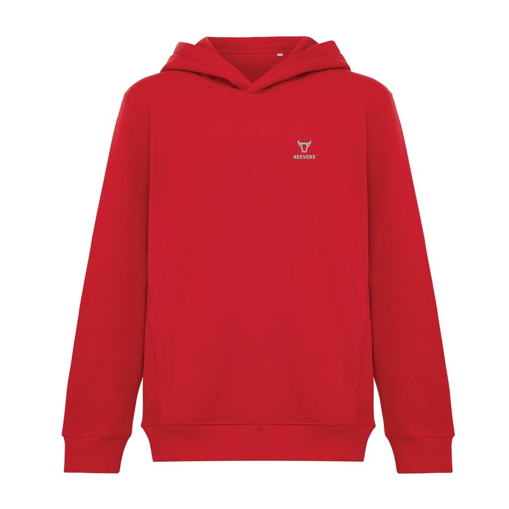 Iqoniq Yengo kids recycled cotton hoodie with sidepockets red 13 - 14 ani