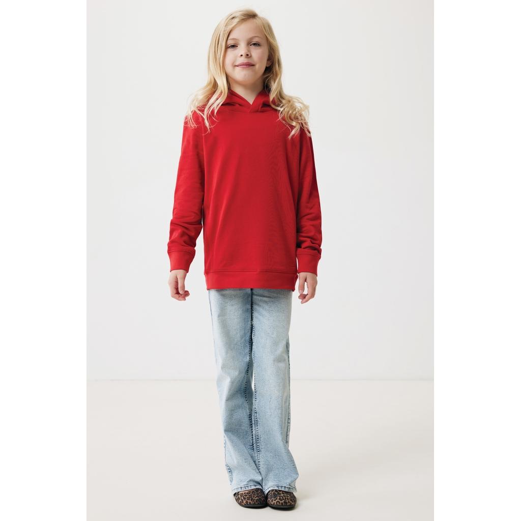 Iqoniq Yengo kids recycled cotton hoodie with sidepockets red 13 - 14 ani