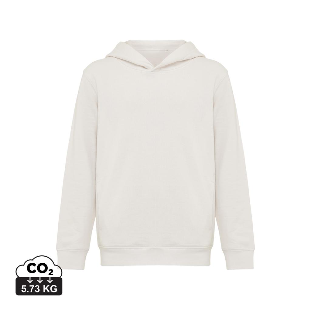 Iqoniq Yengo kids recycled cotton hoodie with sidepockets ivory white