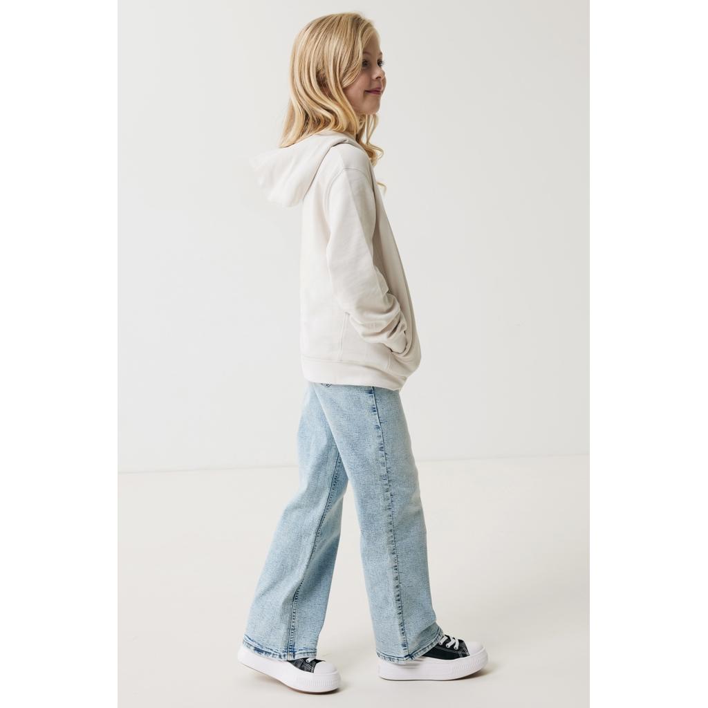 Iqoniq Yengo kids recycled cotton hoodie with sidepockets ivory white 11 - 12 ani