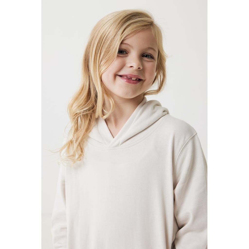 Iqoniq Yengo kids recycled cotton hoodie with sidepockets ivory white 11 - 12 ani