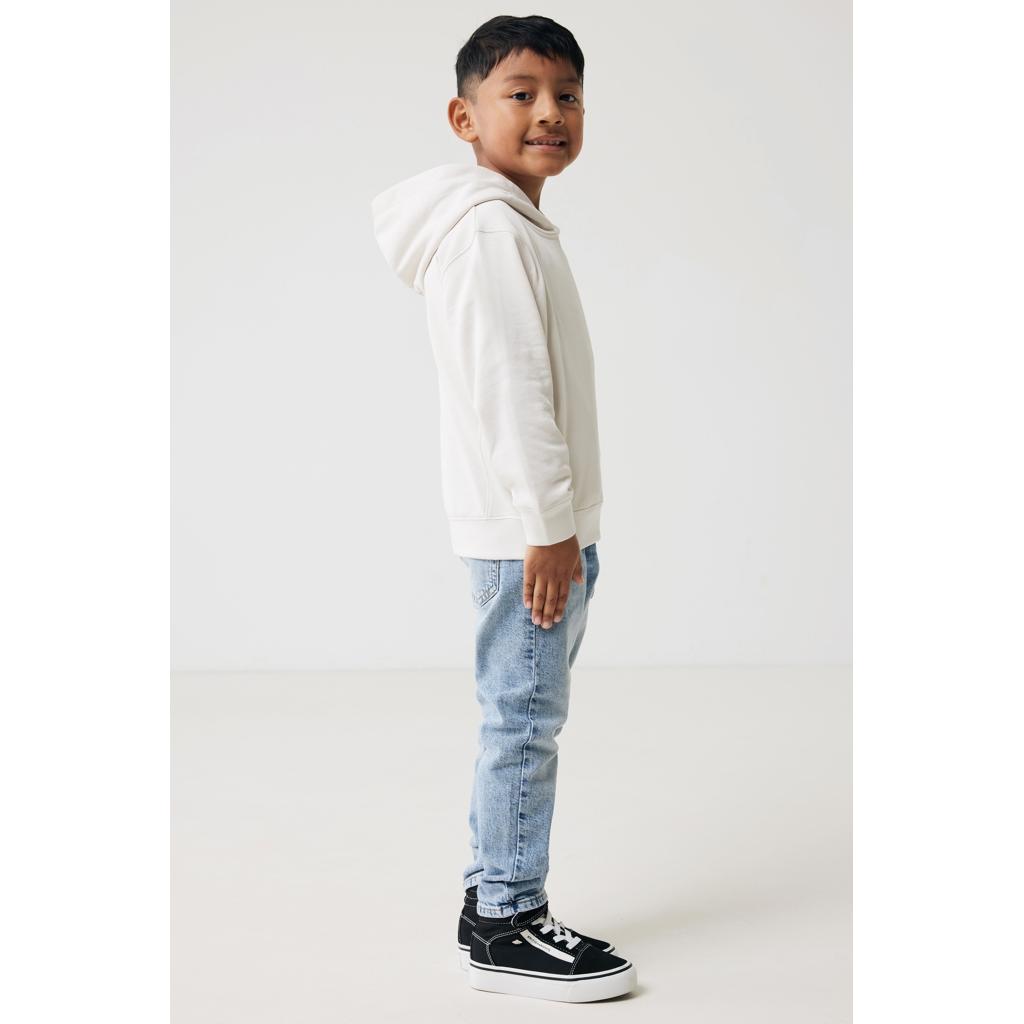 Iqoniq Yengo kids recycled cotton hoodie with sidepockets ivory white 11 - 12 ani