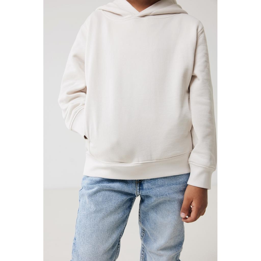 Iqoniq Yengo kids recycled cotton hoodie with sidepockets ivory white 11 - 12 ani