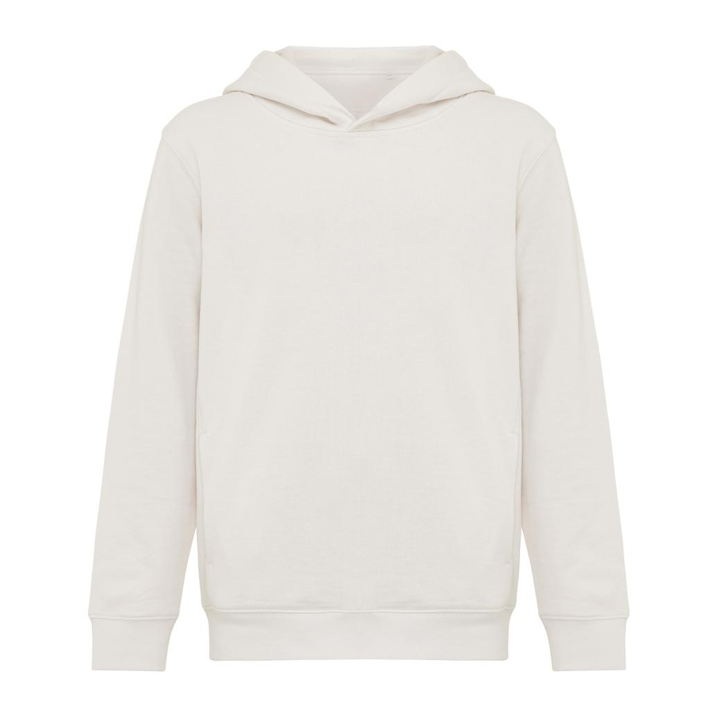 Iqoniq Yengo kids recycled cotton hoodie with sidepockets ivory white 11 - 12 ani