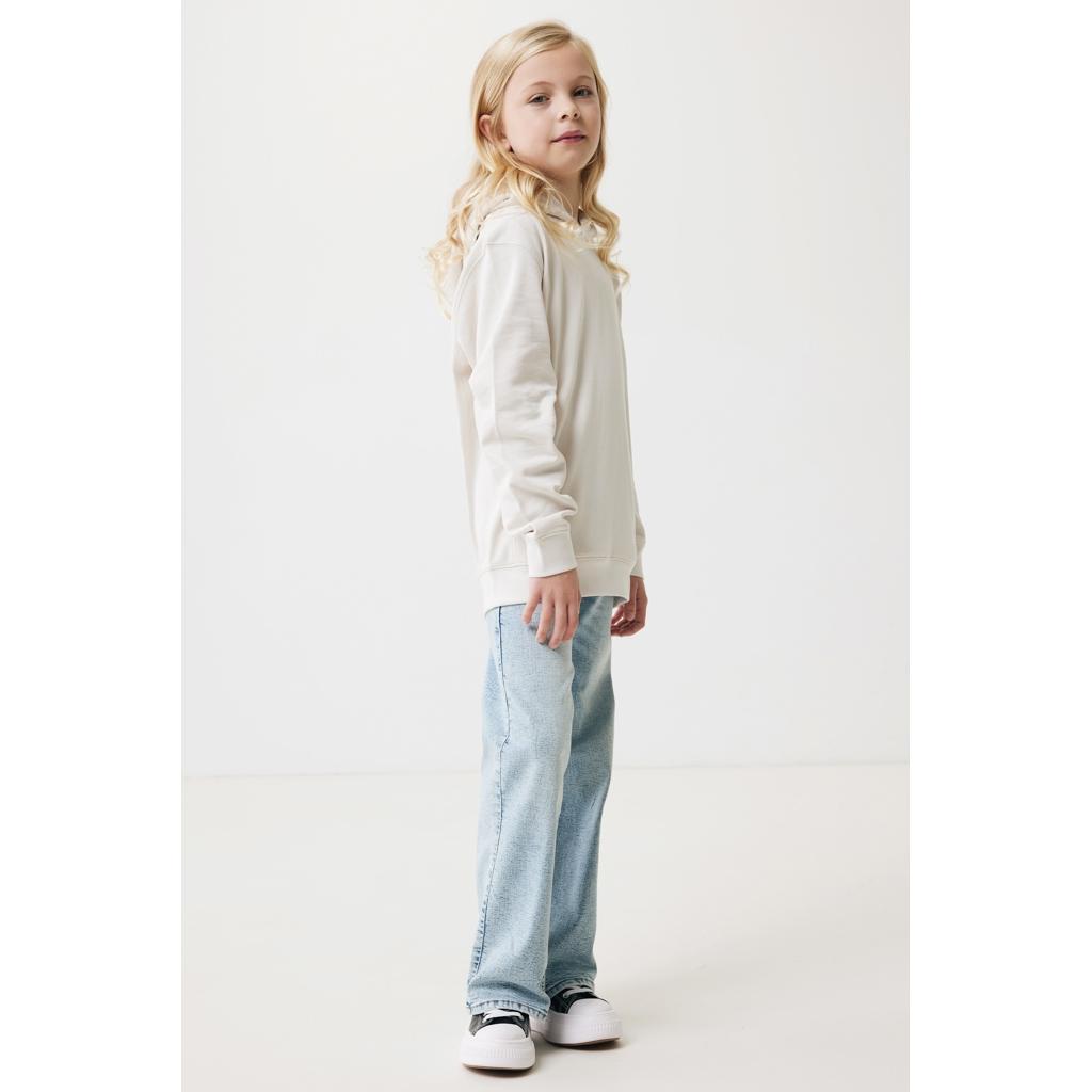 Iqoniq Yengo kids recycled cotton hoodie with sidepockets ivory white 11 - 12 ani
