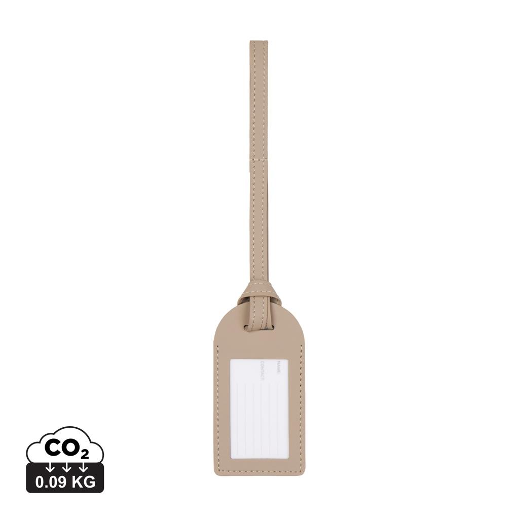VINGA Baltimore RCS recycled polyester luggage tag greige