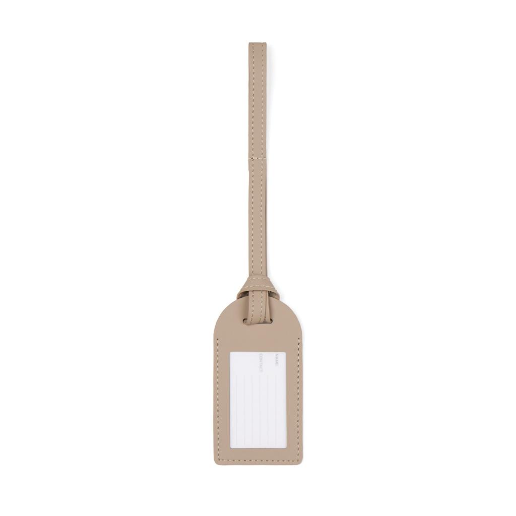 VINGA Baltimore RCS recycled polyester luggage tag greige