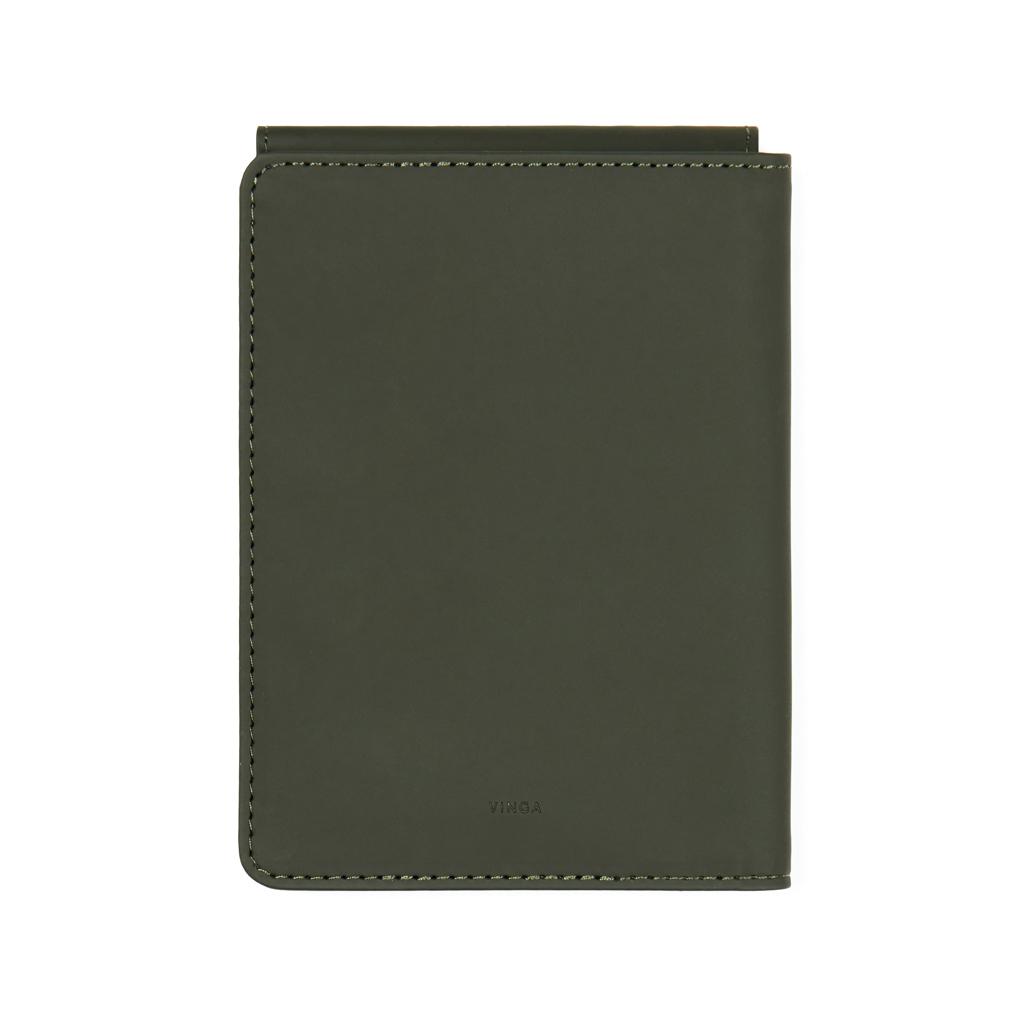 VINGA Baltimore RCS recycled polyester RFID passport cover green