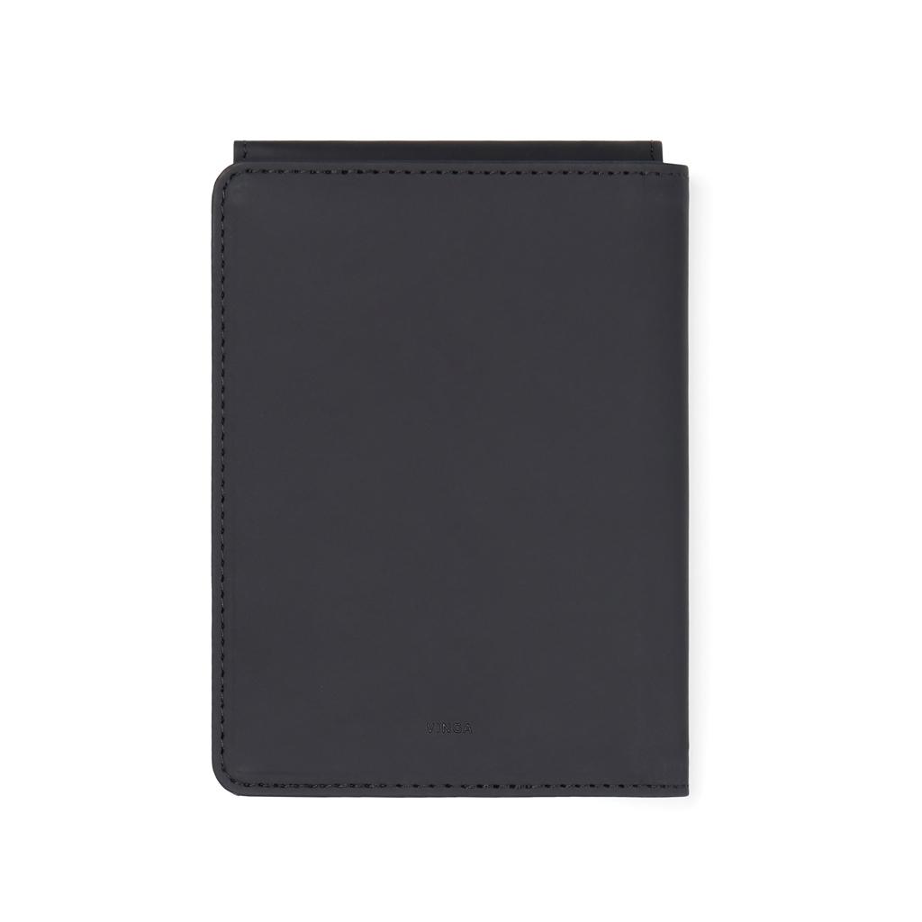 VINGA Baltimore RCS recycled polyester RFID passport cover black