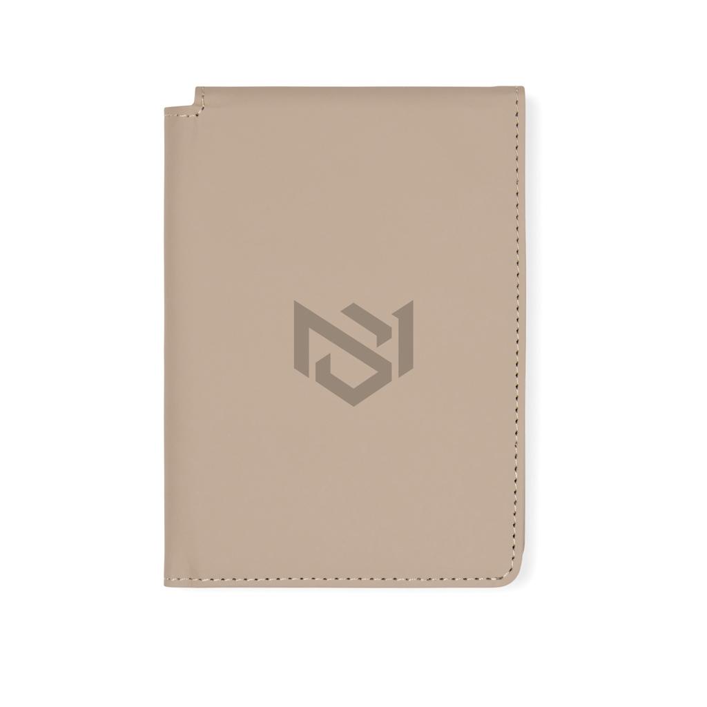 VINGA Baltimore RCS recycled polyester RFID passport cover greige