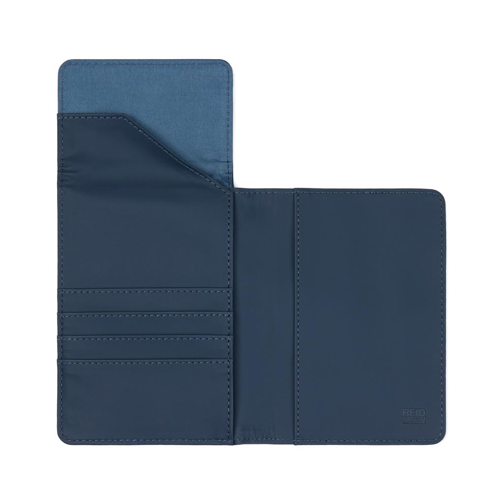 VINGA Baltimore RCS recycled polyester RFID passport cover navy