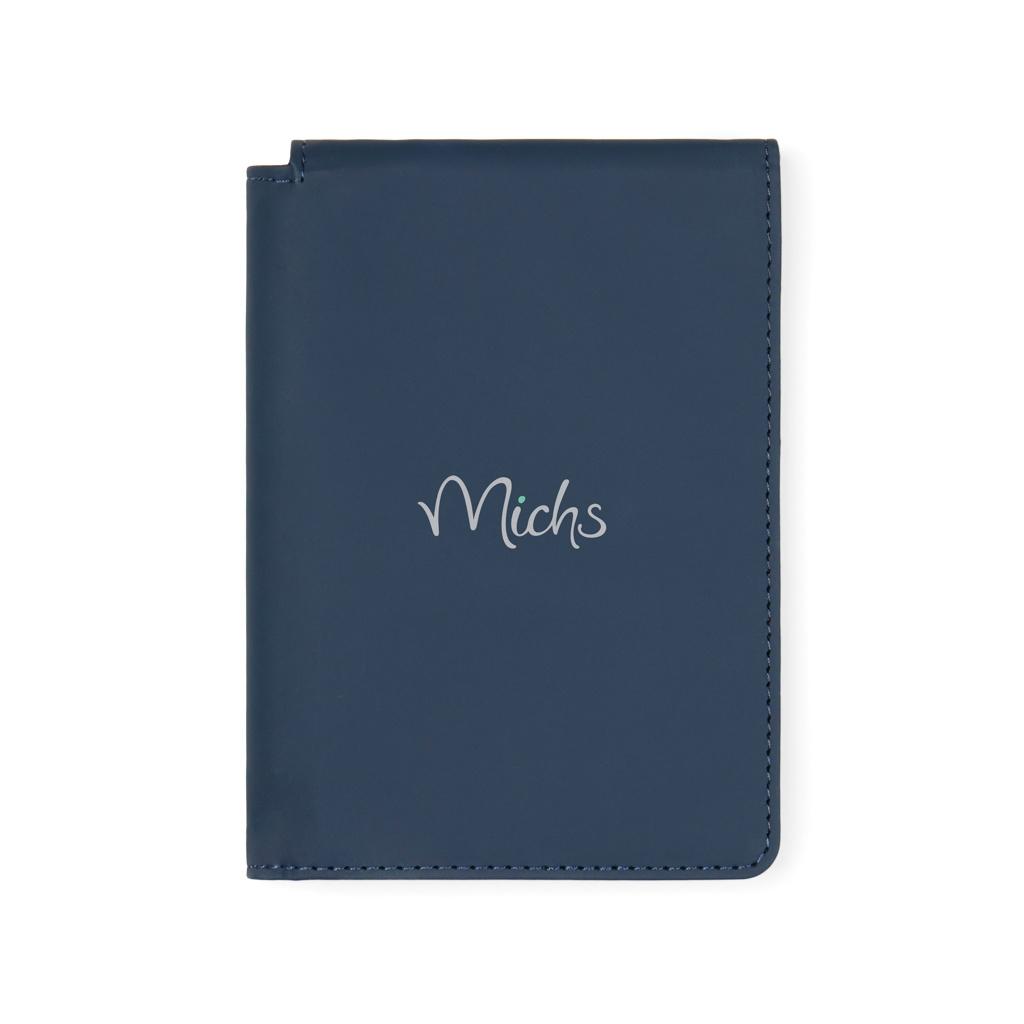 VINGA Baltimore RCS recycled polyester RFID passport cover navy