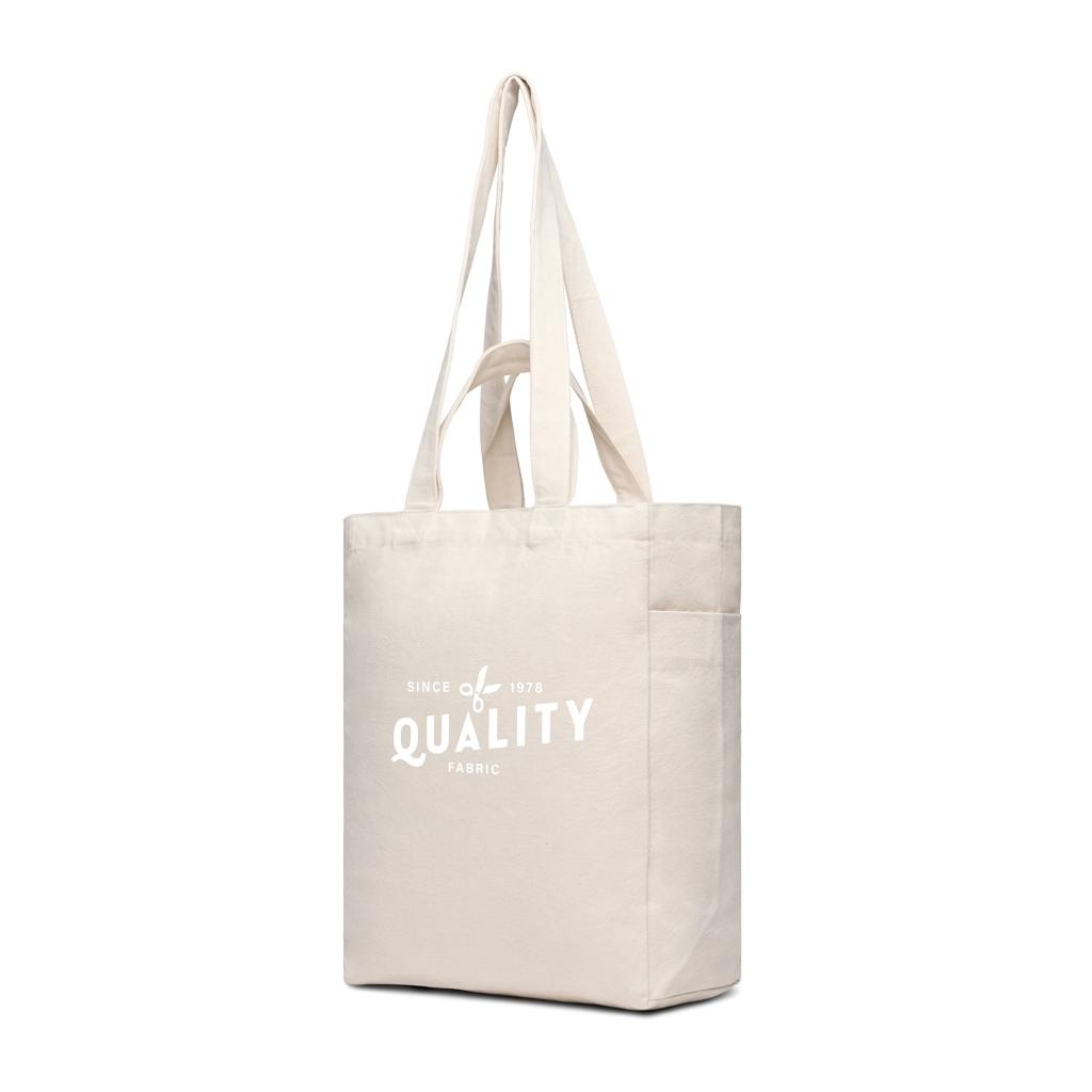 VINGA Hilo AWARE™ recycled canvas zip tote off white