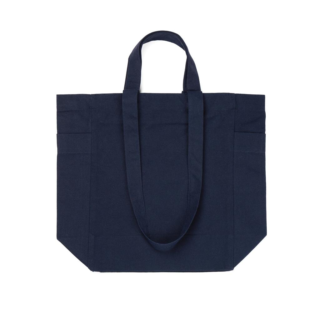 VINGA Hilo AWARE™ recycled canvas zip tote navy