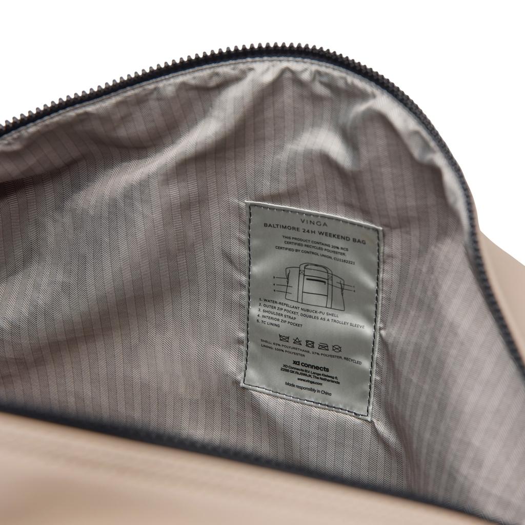 VINGA Baltimore RCS 24h weekend bag greige