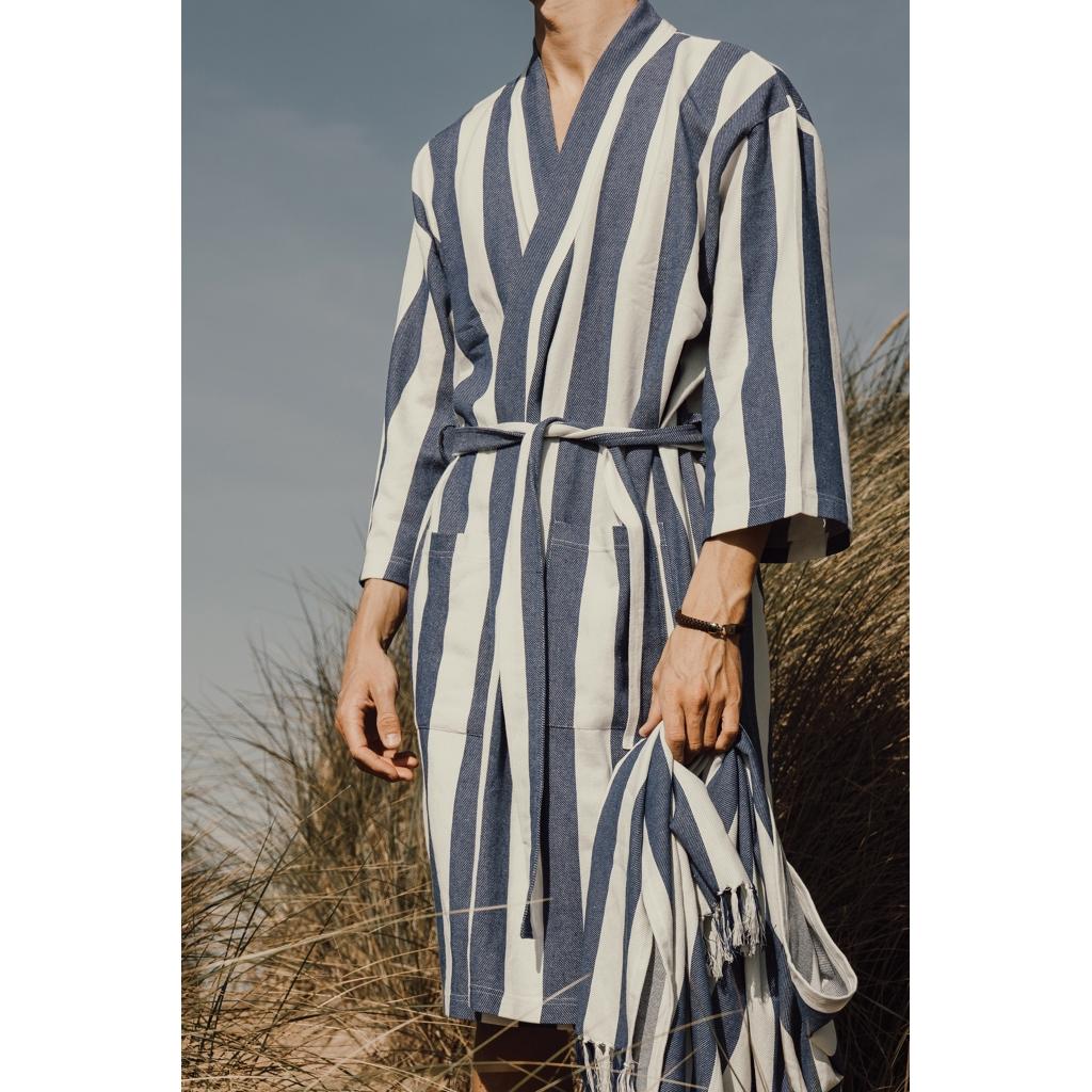 VINGA Ornos GRS recycled cotton hammam towel blue