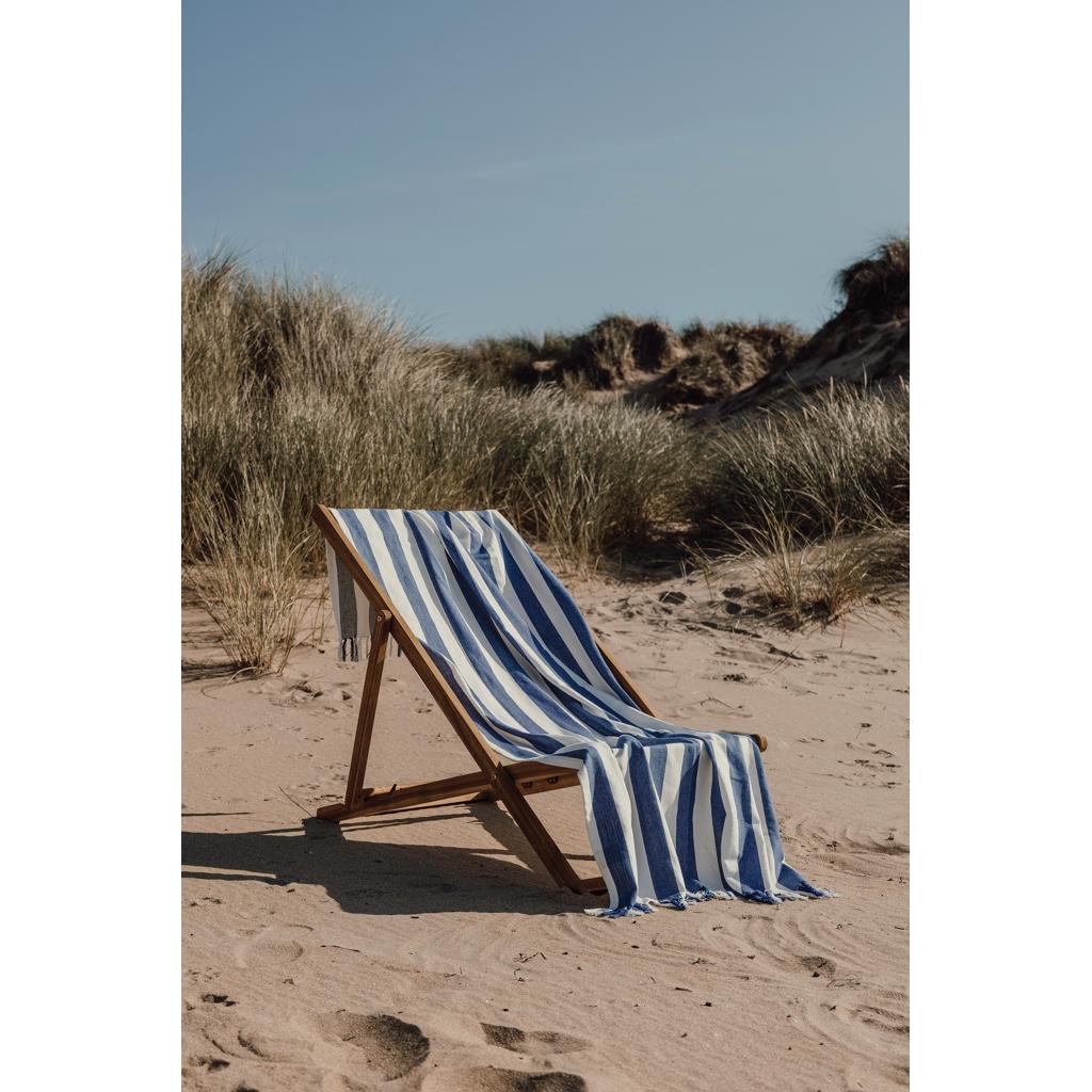 VINGA Ornos GRS recycled cotton hammam towel blue