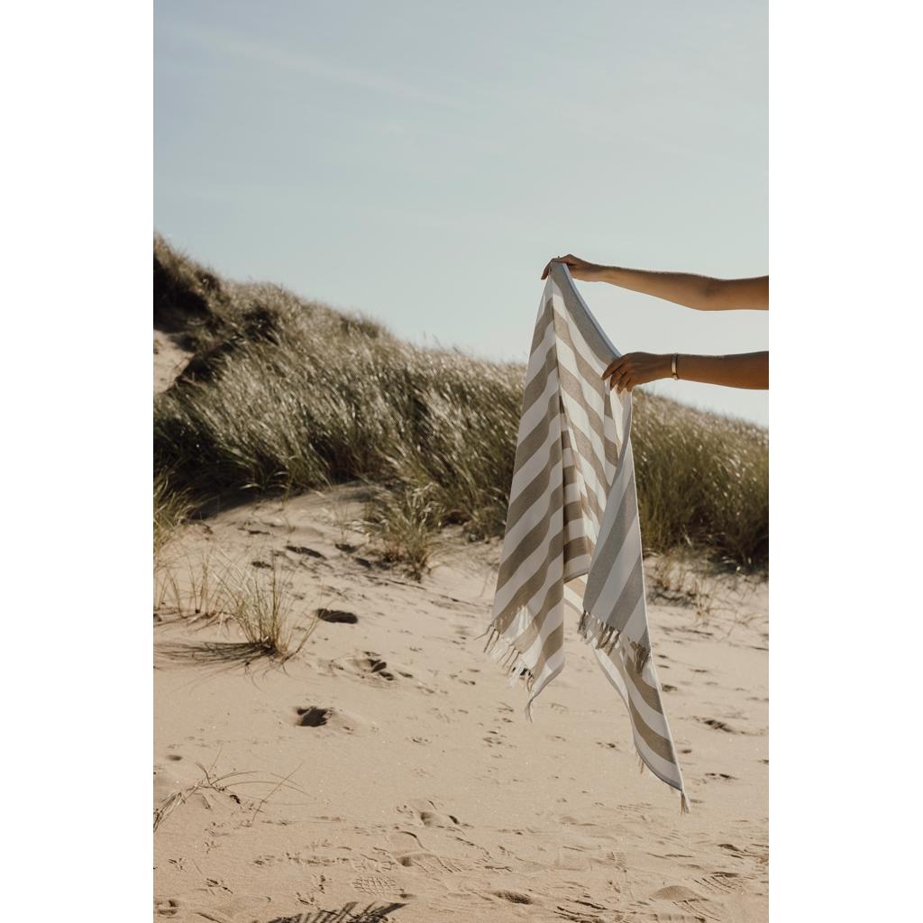 VINGA Ornos GRS recycled cotton hammam towel beige