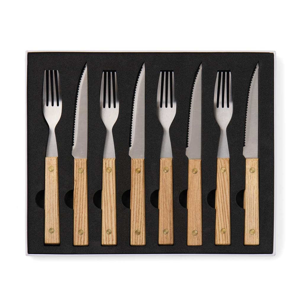 VINGA Paso 8 pcs bbq cutlery set brown